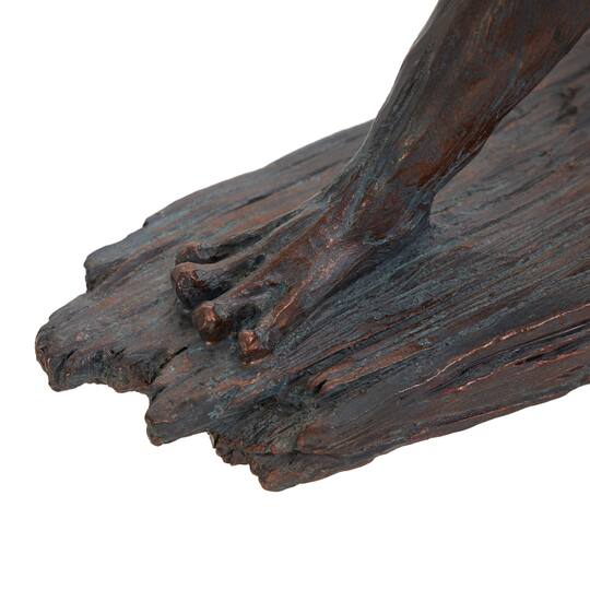 16" Bronze Frog Patina Relaxing Sculpture